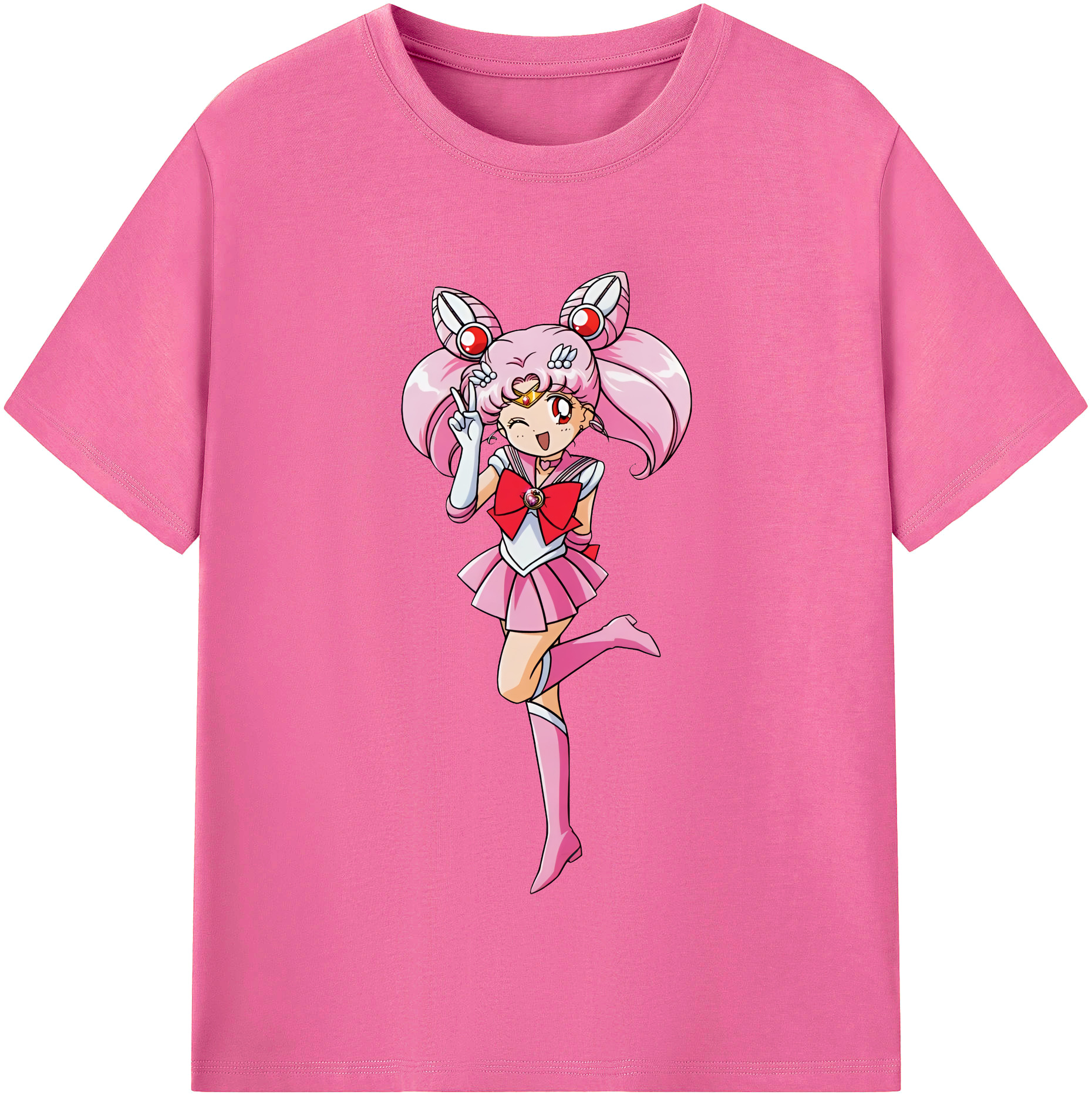 （画像用） 美少女戦士セーラームーン ちびうさ Sailor Moon Chibiusa Tsukino Usagi Small Lady Serenity レディースカジュアルプリントTシャツ（綿100％）